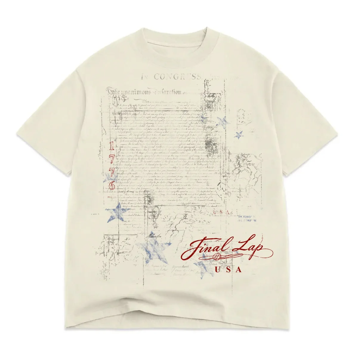 Final Lap graphic design — Final Lap USA 1776 vintage declaration tee